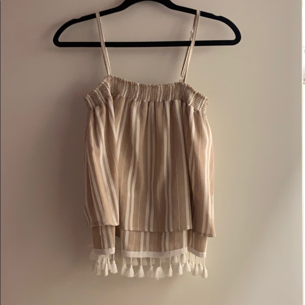 Tassel smocked tank